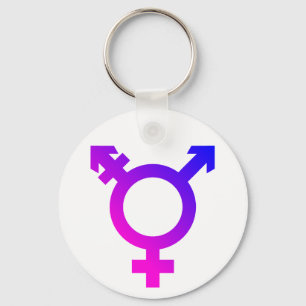 Trans* symbool roze/blauw sleutelhanger