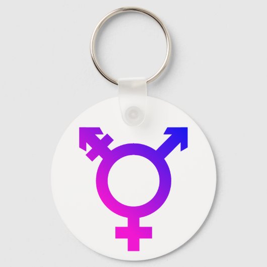 Trans* symbool roze/blauw sleutelhanger (Voorkant)