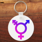 Trans* symbool roze/blauw sleutelhanger (Voorkant)