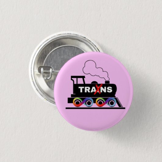 trans-trein ronde button 3,2 cm (Voorkant /achterkant)