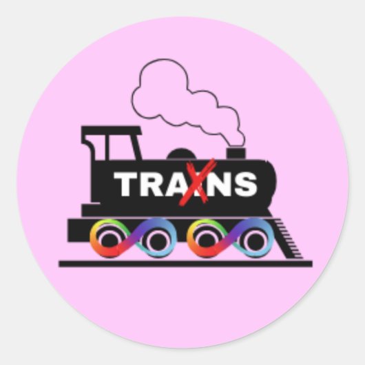 trans-trein ronde sticker (Voorkant)