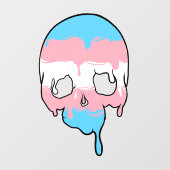 Trans trots druipende schedel raamsticker (Vel)