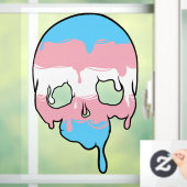 Trans trots druipende schedel raamsticker (Huis)