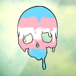 Trans trots druipende schedel raamsticker