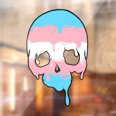 Trans trots druipende schedel raamsticker (Vel 2)