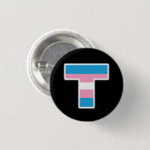 Trans trots hoofdstad T knop Ronde Button 3,2 Cm (Voorkant /achterkant)