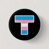 Trans trots hoofdstad T knop Ronde Button 3,2 Cm (Voorkant)
