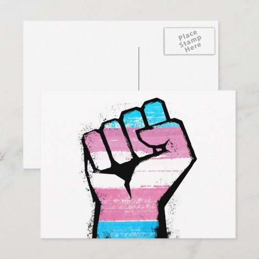 Trans trots vuist briefkaart (Voorkant / Achterkant)