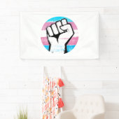 Trans trots vuist cirkel print spandoek (Insitu)