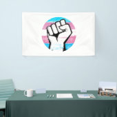 Trans trots vuist cirkel print spandoek (Beurs)