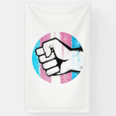 Trans trots vuist cirkel print spandoek (Verticaal)