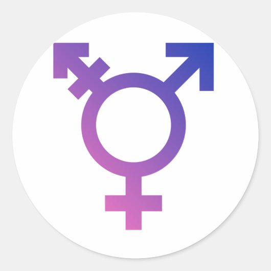 TRANS UNIVERSEEL SYMBOOL RONDE STICKER (Voorkant)