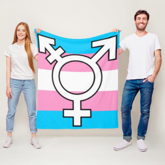 Trans vlag en symbool cadeau deken (In situ)