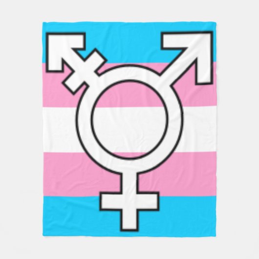 Trans Vlag en Symbool Gifting Gooi Deken (Voorkant)