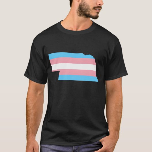 Trans Vlag Nebraska LGBT Pride Ondersteuning jonge T-shirt (Voorkant)