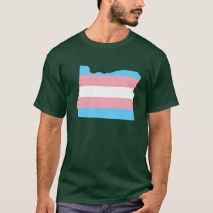 Trans Vlag Oregon LGBT trots ondersteuning grappig T-shirt