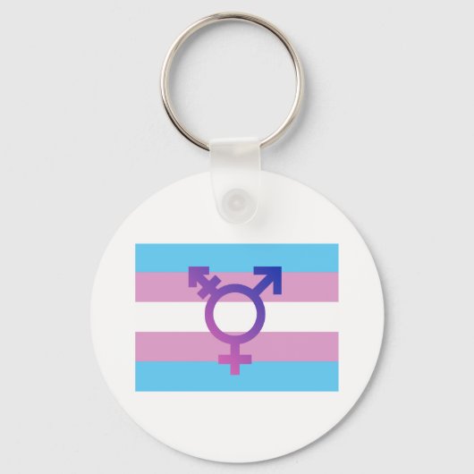 TRANS VLAG ORIGINEEL MET SYMBOOL SLEUTELHANGER (Voorkant)