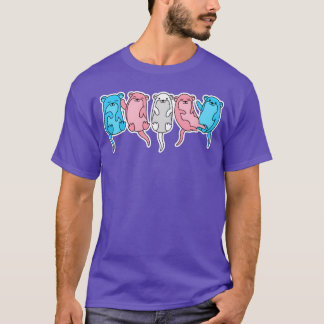 Trans Vlag Otter Ontwerp voor trotse mensen retro T-shirt