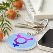 Trans Vlag Symbool 2 Sleutelhanger (Voorkant Rechts)