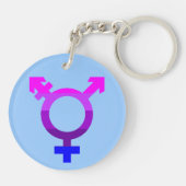 Trans Vlag Symbool 2 Sleutelhanger (Achterkant)