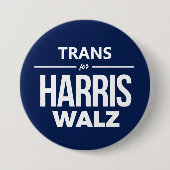 Trans voor Harris Walz Ronde Button 7,6 Cm (Voorkant)