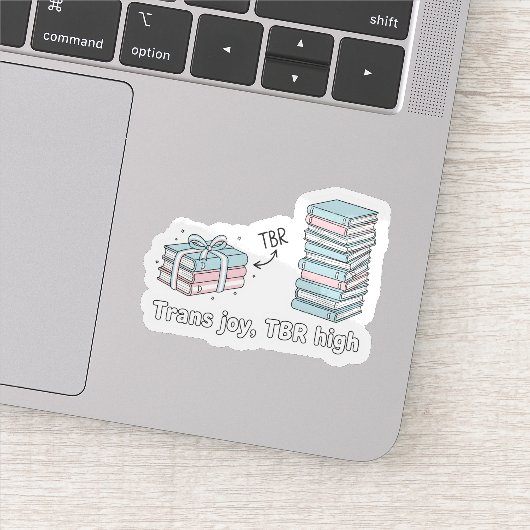 Trans vreugde, TBR hoog – LGBTQ lees trots Sticker (Detail)