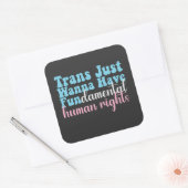 Trans wil fundamentele mensenrechten vierkante sticker (Envelop)