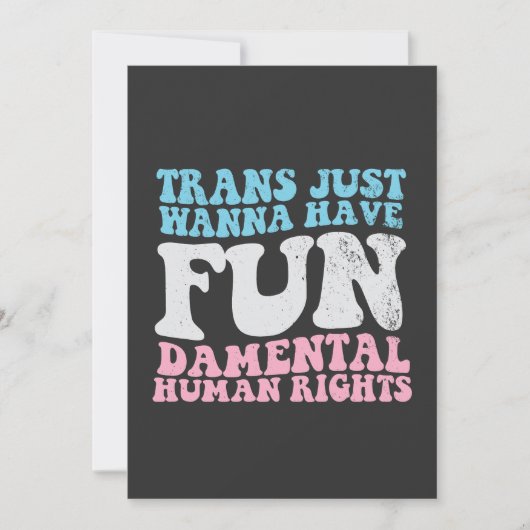 Trans willen gewoon fundamentele mensenrechten heb bedankkaart (Voorkant)