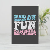 Trans willen gewoon fundamentele mensenrechten heb bedankkaart (Staand voorkant)