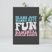 Trans willen gewoon fundamentele mensenrechten heb bedankkaart (Staand voorkant)