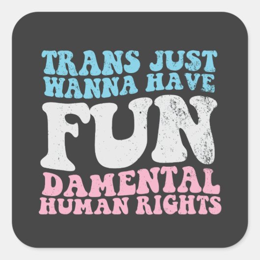 Trans willen gewoon fundamentele mensenrechten heb vierkante sticker (Voorkant)