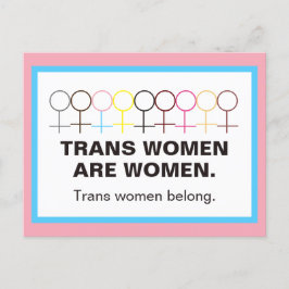 Trans Women is Women Woman Symbol Stick Figuur Briefkaart