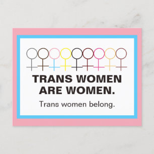 Trans Women is Women Woman Symbol Stick Figuur Briefkaart