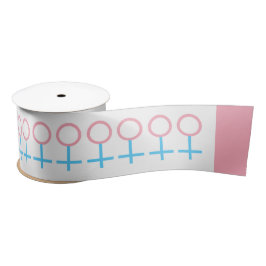 Trans Women is Women Woman Symbol Stick Figuur Satijnen Lint