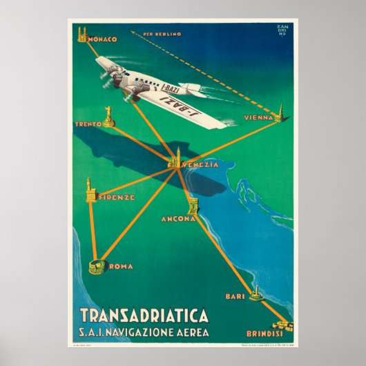 Transadriatica Italy Vintage Poster 1931 (Voorkant)