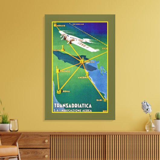 Transadriatica Navigazione Aerea Canvas Afdruk (Insitu (Woonkamer))