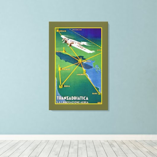 Transadriatica Navigazione Aerea Canvas Afdruk (Insitu (Houten vloer))