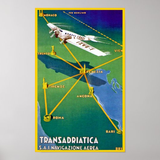 Transadriatica Navigazione Aerea Poster (Voorkant)