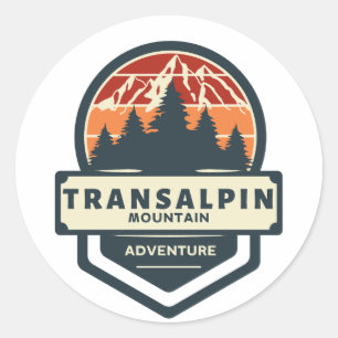 Transalpina bergtop klimmen en wandelen ronde sticker