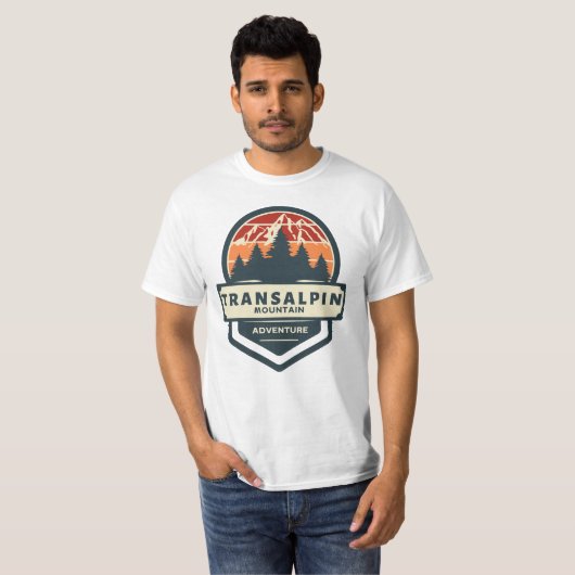 Transalpina bergtop klimmen en wandelen t-shirt (Voorkant volledig)