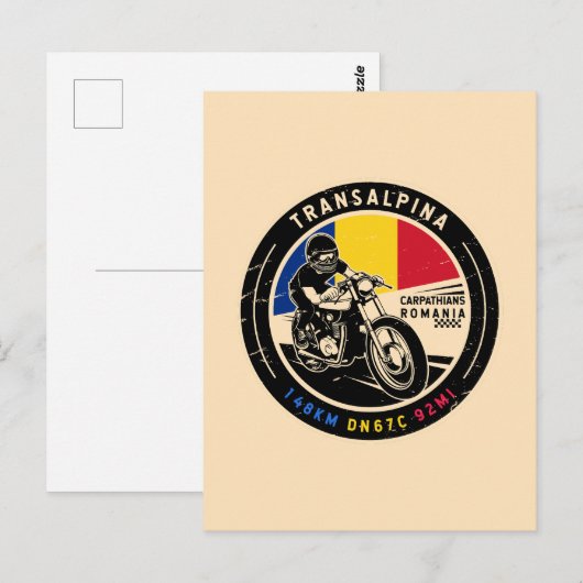 Transalpina Roemenië Motorfiets Briefkaart (Voorkant / Achterkant)
