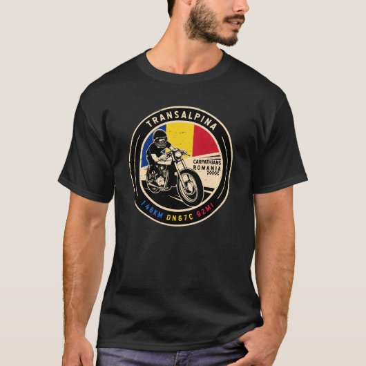 Transalpina Roemenië Motorfiets T-shirt (Voorkant)