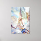 TransAmerica met Gingko Leaves Overlay Canvas Afdruk (Voorkant)