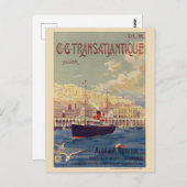 Transatlantique Alger Vintage Poster 1901 Briefkaart (Voorkant / Achterkant)