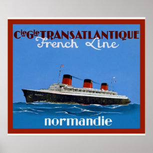 Transatlantique ~ Vintage Travel Adverteren Poster
