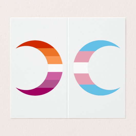 Transbian Pride Crescent Moons Greeting Card Visitekaartje (Buitenkant ongevouwen)