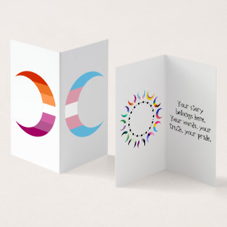 Transbian Pride Crescent Moons Greeting Card Visitekaartje