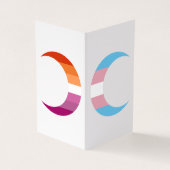 Transbian Pride Crescent Moons Greeting Card Visitekaartje (Buitenkant)