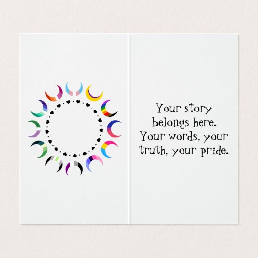 Transbian Pride Crescent Moons Greeting Card Visitekaartje (Binnenkant ongevouwen)