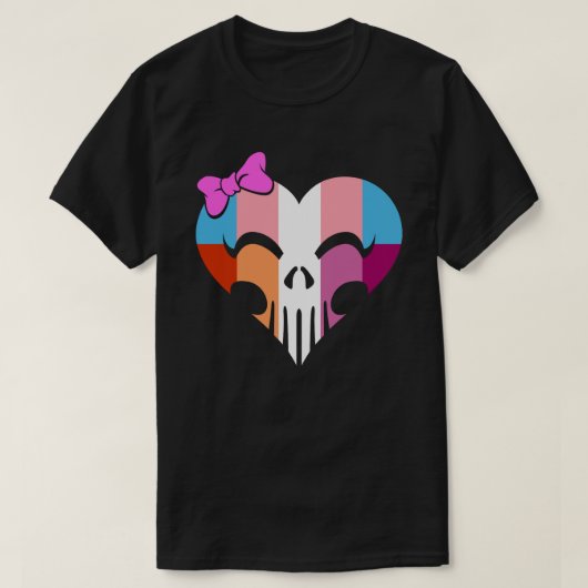 Transbian Pride Skully Unisex T-shirt (Design voorkant)